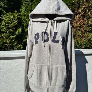 Like New women’s XL Polo Ralph Lauren grey zip up hoodie